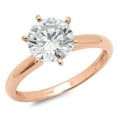 thumbnail image 1 of 0.5 ct Brilliant Round Cut Genuine Cultured Diamond VS1-VS2 G-H 18K Rose Gold Solitaire Promise Wedding Statement Engagement Designer Ring size 8.5, 1 of 6