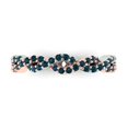 thumbnail image 1 of 0.5 ct Brilliant Round Cut Natural London Blue Topaz 18K Rose/White Gold Stackable Band SZ 6.25, 1 of 6