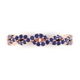 thumbnail image 1 of 0.495 ctw Wedding Band for Women - 18K Rose Gold Simulated Tanzanite Stackable Eternity Ring, 1 of 6