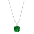 thumbnail image 1 of 0.5 ct Brilliant Round Cut Solitaire Simulated Emerald 14k White Gold Pendant with 18" Chain, 1 of 4