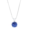 thumbnail image 1 of 0.5 ct Brilliant Round Cut Solitaire Simulated Tanzanite 18K White Gold Pendant with 16" Chain, 1 of 3