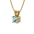 thumbnail image 1 of 0.5 ct Brilliant Round Cut Solitaire VVS1 Genuine Blue Natural Sky Blue Topaz Solid 14k Yellow Solid Gold Everyday Affordable Designer Necklace Pendant with 18" Solid Gold Chain by Clara Pucci, 1 of 6