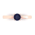 thumbnail image 1 of Solitaire Engagement Ring for Women - 0.5ct Simulated Blue Sapphire in 18K Rose Gold Promise Ring, 1 of 6