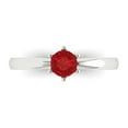thumbnail image 1 of Solitaire Engagement Ring for Women - 0.5ct Simulated Pink Tourmaline in 14K White Gold Promise Ring, 1 of 8