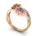 thumbnail image 1 of 0.5 ct Brilliant Round Cut VVS1 Tanzanite 14k Yellow Rose Solid Gold Halo Solitaire with Accents Wedding Bridal Anniversary Engagement Ring size 7.5, 1 of 7
