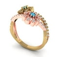 thumbnail image 1 of 0.48 tcw Round Cut Engagement Ring for Women, Simulated Turquoise Halo Bridal Promise Ring for Her in 14K Yellow/Rose Gold, 1 of 7