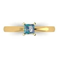thumbnail image 1 of Clara Pucci 14K Yellow Gold 0.5ct BlueMoissanite Solitaire Ring for Women, 1 of 8