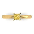 thumbnail image 1 of Clara Pucci 14K Yellow Gold Solid Gold Citrine Solitaire Anniversary Ring for Women - 0.5 cttw Princess Cut, 1 of 8