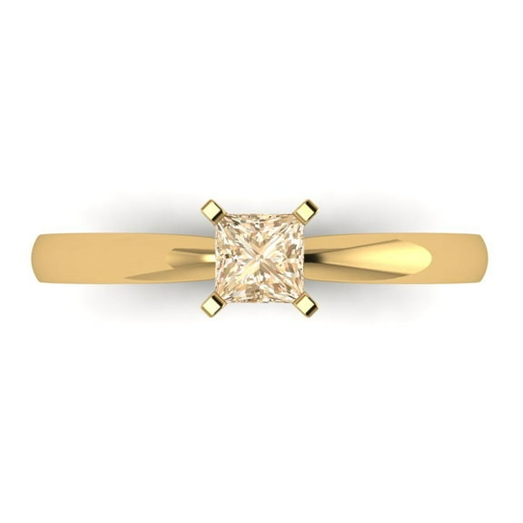 Solitaire Engagement Ring for Women - 0.5ct Natural Morganite in 14K Yellow Gold Promise Ring