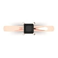 thumbnail image 1 of 0.5 ct Princess Cut Natural Onyx Solitaire 18K Rose Gold Womens Engagement Ring, 1 of 5