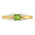 thumbnail image 1 of Clara Pucci 14K Yellow Gold Solid Gold Peridot Solitaire Anniversary Ring for Women - 0.5 cttw Princess Cut, 1 of 8