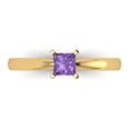 thumbnail image 1 of Clara Pucci 14K Yellow Gold Solid Gold Alexandrite Solitaire Anniversary Ring for Women - 0.5 cttw Princess Cut, 1 of 8