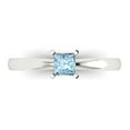 thumbnail image 1 of Clara Pucci 14K White Gold Solid Gold Blue Solitaire Anniversary Ring for Women - 0.5 cttw Princess Cut, 1 of 8