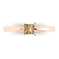 thumbnail image 1 of 0.5 ct Princess Cut Simulated Champagne Diamond Solitaire Engagement Ring for Women in 18K Rose Gold, 1 of 5