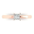 thumbnail image 1 of Clara Pucci 14K Rose Gold Solid Gold Clear Solitaire Anniversary Ring for Women - 0.5 cttw Princess Cut, 1 of 8