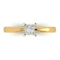 thumbnail image 1 of 0.5 ct Princess Cut Simulated Diamond Solitaire 18K Yellow Gold Womens Engagement Ring, 1 of 5