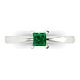 thumbnail image 1 of Clara Pucci 14K White Gold Solid Gold Emerald Solitaire Anniversary Ring for Women - 0.5 cttw Princess Cut, 1 of 8