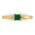 thumbnail image 1 of Clara Pucci 14K Yellow Gold 0.5ct Emerald Solitaire Ring for Women, 1 of 8