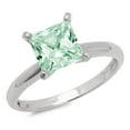 thumbnail image 1 of 0.5 ct Princess Cut Simulated Green Diamond Solitaire 18K White Gold Womens Engagement Ring, 1 of 3