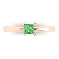 thumbnail image 1 of Clara Pucci 14K Rose Gold 0.5ct Green Solitaire Ring for Women, 1 of 8