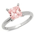 thumbnail image 1 of 0.5 ct Princess Cut Simulated Pink Diamond Solitaire 14K White Gold Womens Engagement Ring, 1 of 3