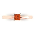 thumbnail image 1 of Clara Pucci 14K Rose Gold 0.5ct Red Solitaire Ring for Women, 1 of 8