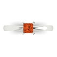 thumbnail image 1 of Clara Pucci 14K White Gold 0.5ct Red Solitaire Ring for Women, 1 of 8
