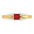 thumbnail image 1 of 0.5 ct Princess Cut Simulated Ruby Solitaire Engagement Ring for Women in 18K Yellow Gold, 1 of 5