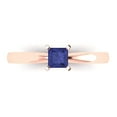 thumbnail image 1 of Clara Pucci 14K Rose Gold Solid Gold Tanzanite Solitaire Anniversary Ring for Women - 0.5 cttw Princess Cut, 1 of 8