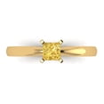 thumbnail image 1 of Clara Pucci 14K Yellow Gold 0.5ct Yellow Solitaire Ring for Women, 1 of 8