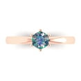 thumbnail image 1 of Clara Pucci 14K Rose Gold 0.5ct BlueMoissanite Solitaire Ring for Women, 1 of 8