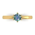 thumbnail image 1 of Clara Pucci 14K Yellow Gold 0.5ct BlueMoissanite Solitaire Ring for Women, 1 of 8
