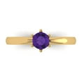 thumbnail image 1 of 0.5 ct Round Cut Natural Amethyst Solitaire 14K Yellow Gold Womens Engagement Ring, 1 of 5