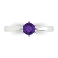 thumbnail image 1 of Clara Pucci 14K White Gold 0.5ct Amethyst Solitaire Ring for Women, 1 of 8