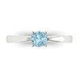 thumbnail image 1 of 0.5 ct Round Cut Natural Aquamarine Solitaire Engagement Ring for Women in 18K White Gold, 1 of 5