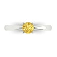 thumbnail image 1 of 0.5 ctw Solitaire Anniversary Ring for Women | Round Cut Natural Citrine | Hyperallergenic Solid 18K White Gold, 1 of 5