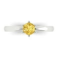 thumbnail image 1 of 0.5 ct Round Cut Natural Citrine Solitaire Engagement Ring for Women in 18K White Gold, 1 of 5