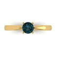 thumbnail image 1 of 0.5 ct Round Cut Natural London Blue Topaz Solitaire 14K Yellow Gold Womens Engagement Ring, 1 of 5