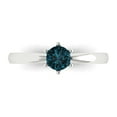 thumbnail image 1 of 0.5 ct Round Cut Natural London Blue Topaz Solitaire 18K White Gold Womens Engagement Ring, 1 of 5