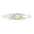 thumbnail image 1 of 0.5 ctw Solitaire Anniversary Ring for Women | Round Cut Natural Morganite | Hyperallergenic Solid 18K White Gold, 1 of 5