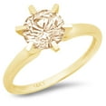 thumbnail image 1 of 0.5 ct Round Cut Natural Morganite Solitaire 18K Yellow Gold Womens Engagement Ring, 1 of 6