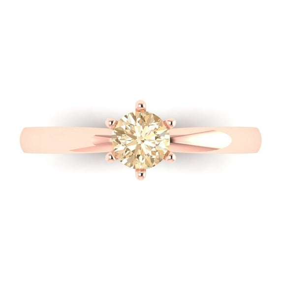 0.5 ct Round Cut Natural Morganite Solitaire Engagement Ring for Women in 18K Rose Gold