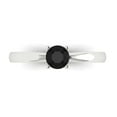 thumbnail image 1 of Clara Pucci 14K White Gold 0.5ct Onyx Solitaire Ring for Women, 1 of 8