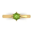 thumbnail image 1 of 0.5 ct Round Cut Natural Peridot Solitaire 18K Yellow Gold Womens Engagement Ring, 1 of 5