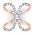 thumbnail image 1 of 0.5 ctw Statement Anniversary Ring for Women | Round Cut Natural Swiss Blue Topaz | Hyperallergenic Solid 14K Rose Gold, 1 of 5