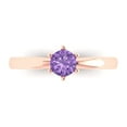 thumbnail image 1 of 0.5 ctw Solitaire Anniversary Ring for Women | Round Cut Simulated Alexandrite | Hyperallergenic Solid 18K Rose Gold, 1 of 5