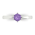 thumbnail image 1 of 0.5 ctw Solitaire Anniversary Ring for Women | Round Cut Simulated Alexandrite | Hyperallergenic Solid 18K White Gold, 1 of 5