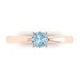 thumbnail image 1 of Clara Pucci 14K Rose Gold Solid Gold Blue Solitaire Anniversary Ring for Women - 0.5 cttw Round Cut, 1 of 8