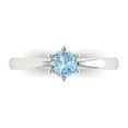 thumbnail image 1 of 0.5 ct Round Cut Simulated Blue Diamond Solitaire Engagement Ring for Women in 18K White Gold, 1 of 5