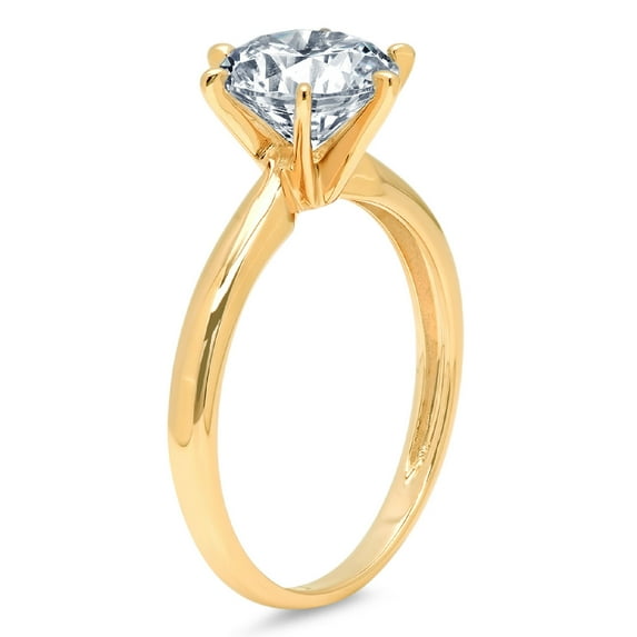 0.5 ct Round Cut Simulated Blue Diamond Solitaire Engagement Ring for Women in 18K Yellow Gold